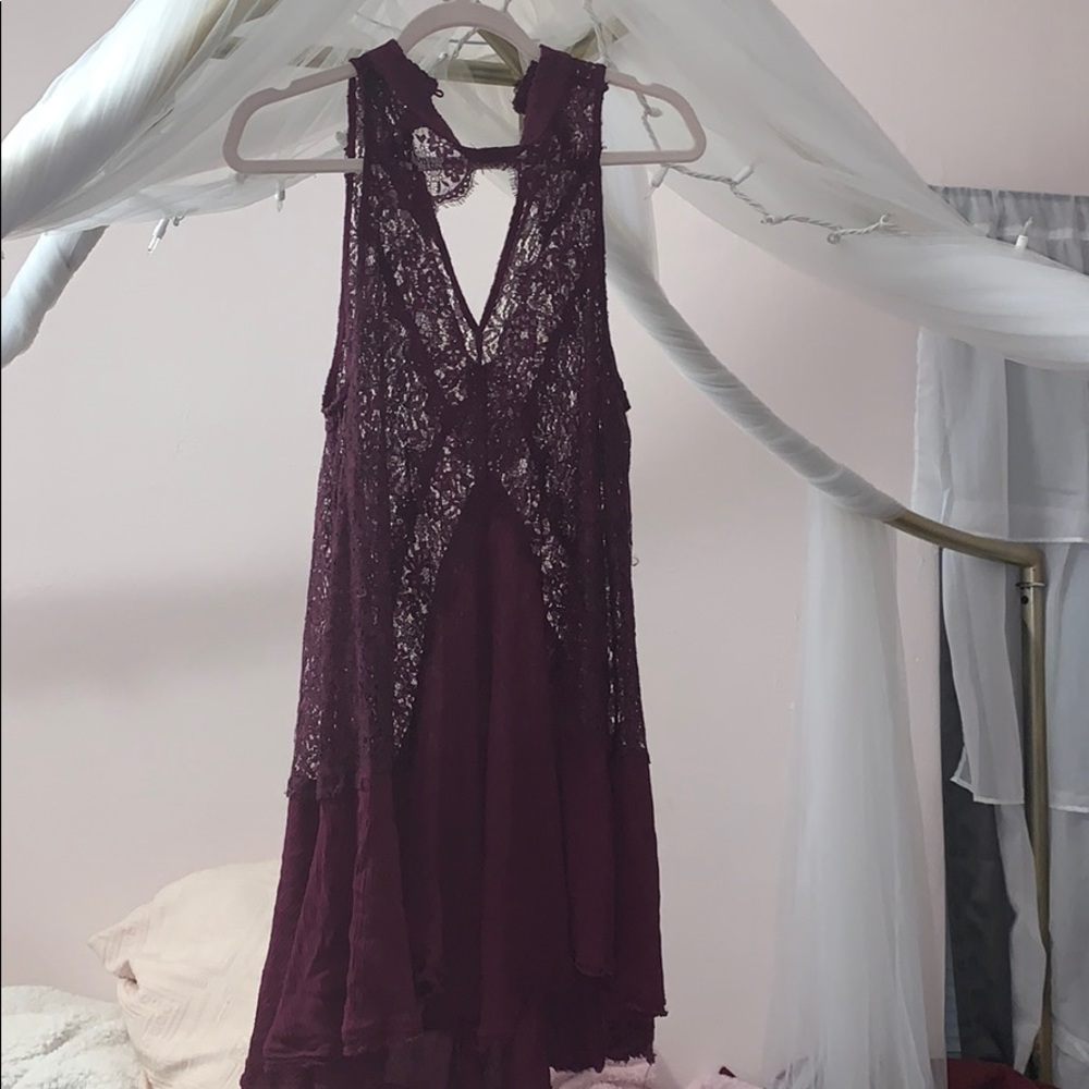 Burgundy free people dress